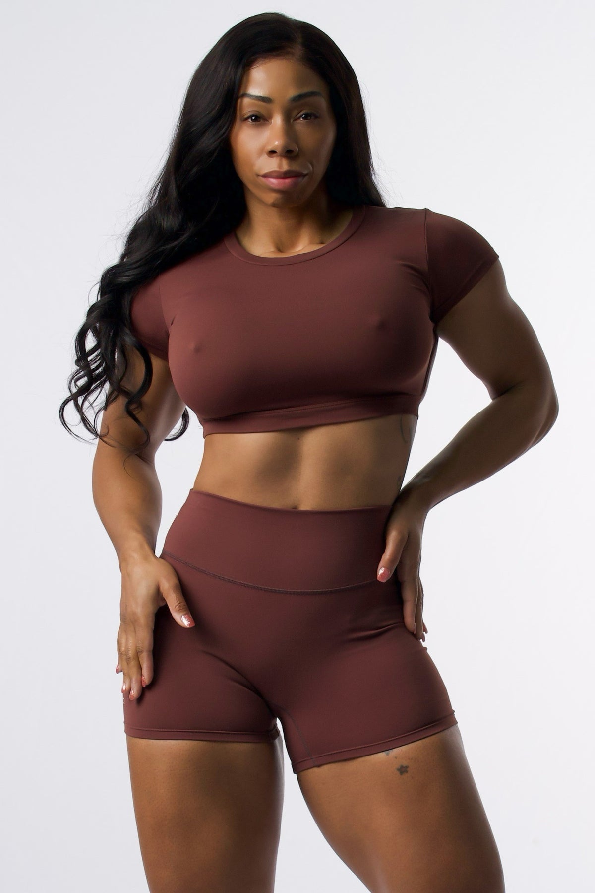 Backless Crop Top T- Shorts Set